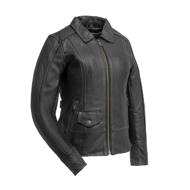 Free Spirit Women's Motorcycle Leather Jacket
