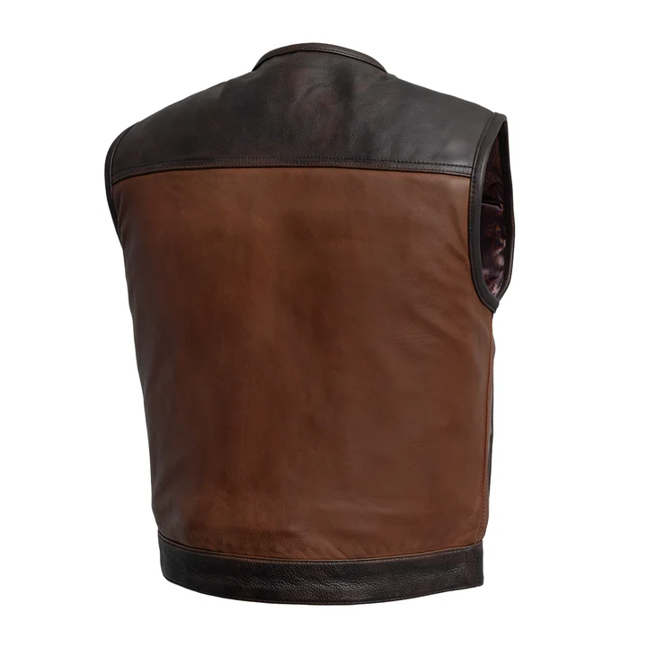 Lowside Gunner Men's Motorcycle Leather Vest - Image 2