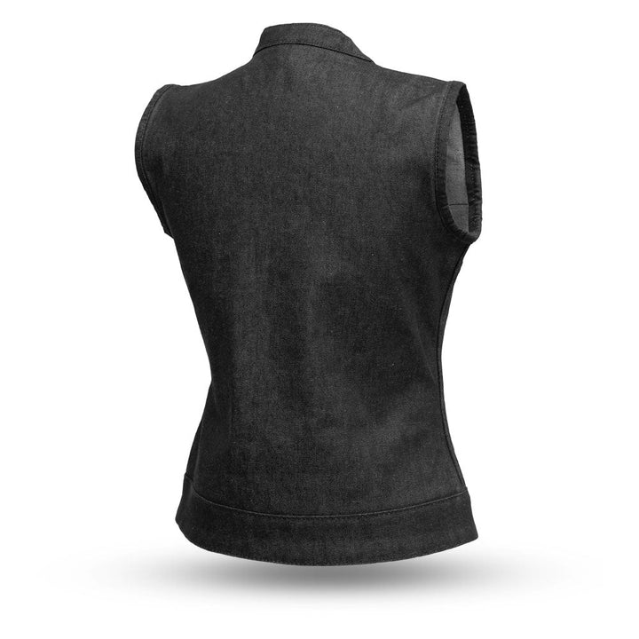Ludlow Women's Motorcycle Denim Vest - Image 2