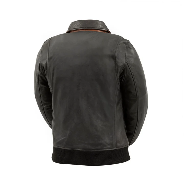 Nancy - Women's Moto Bomber Leather Jacket - Image 2
