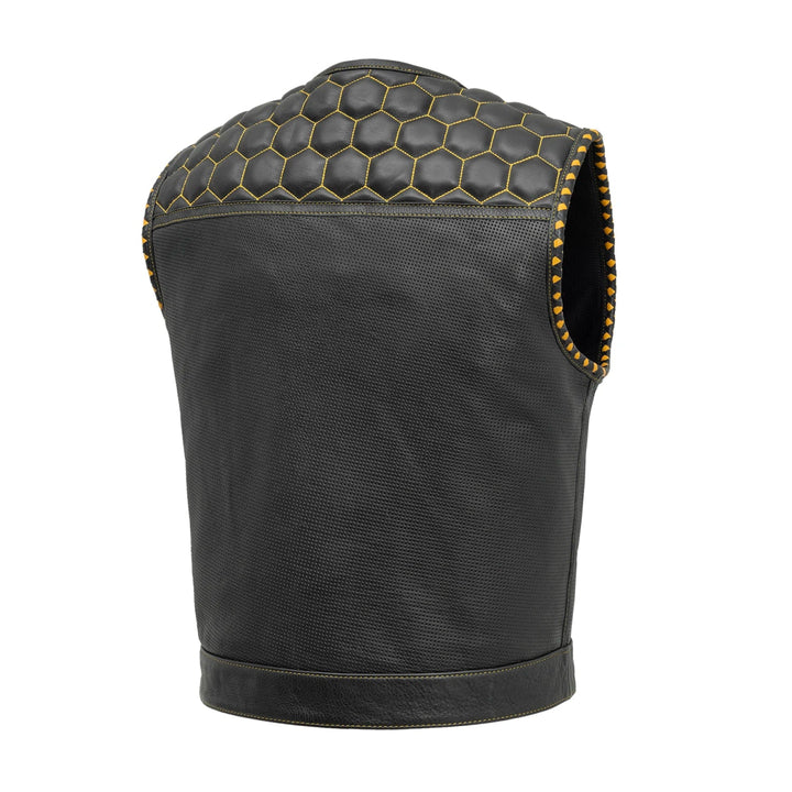 Lowside Hornet Perforated Women's Club Style Leather Vest - Image 2