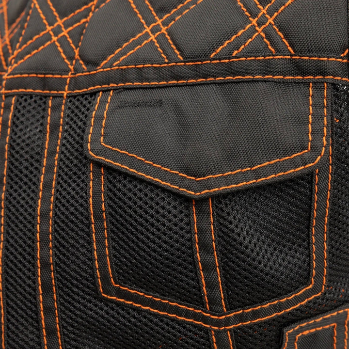 Bonnie Moto Mesh Women's Motorcycle Vest Diamond Quilt - Image 4