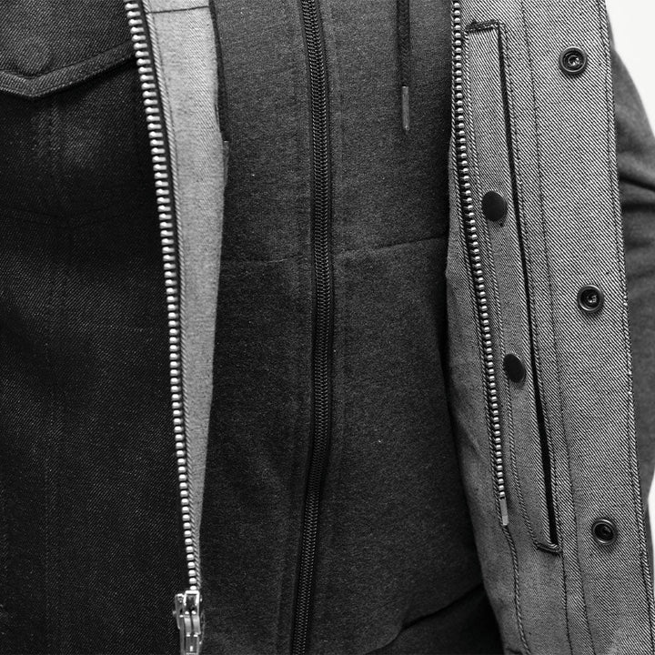 Essex Women's Motorcycle Denim Vest with Removable Sweatshirt - Image 3