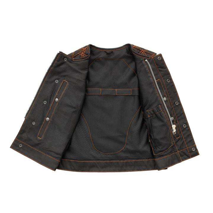Bonnie Moto Mesh Women's Motorcycle Vest Diamond Quilt - Image 3