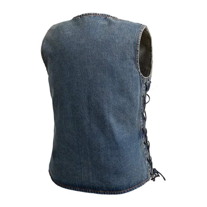 Tiff Women's Motorcycle Denim Vest - Image 2